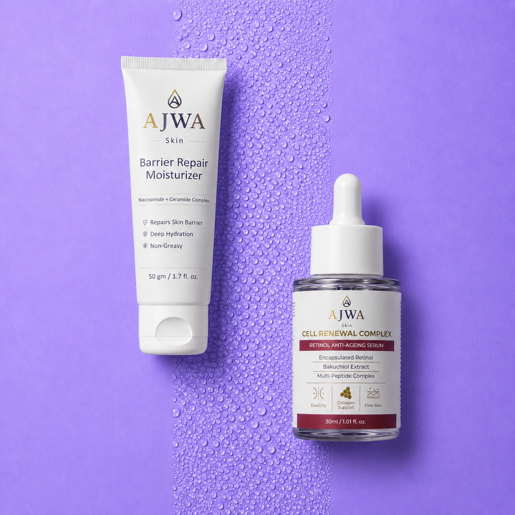 AJWA Skin Hydrate & Renew Duo | Barrier Repair Moisturizer + Cell Renewal Complex