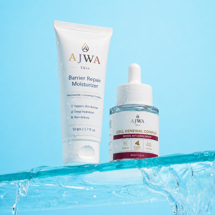 AJWA Skin Hydrate & Renew Duo | Barrier Repair Moisturizer + Cell Renewal Complex