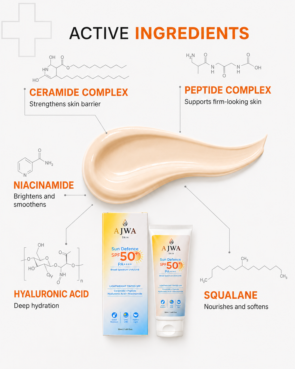 AJWA Skin Sun Defence SPF 50+ Sunscreen